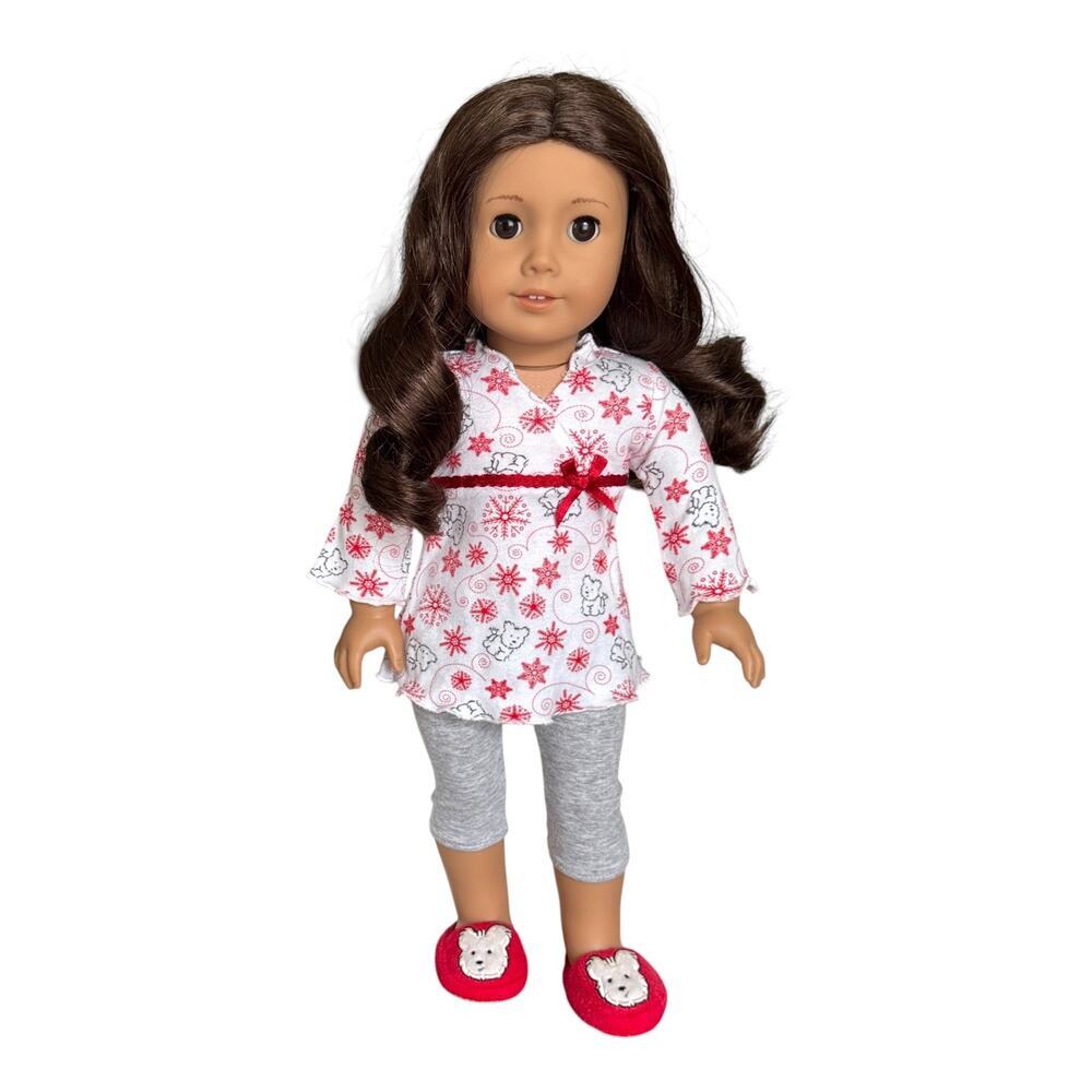 American Girl Truly Me #69 in Janie & Jack Plaid & Coconut Holiday Pajamas - Picture 7 of 8